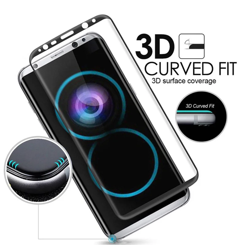 S8 3D защита экрана с изогнутой поверхностью для Samsung Galaxy Plus Закаленное стекло