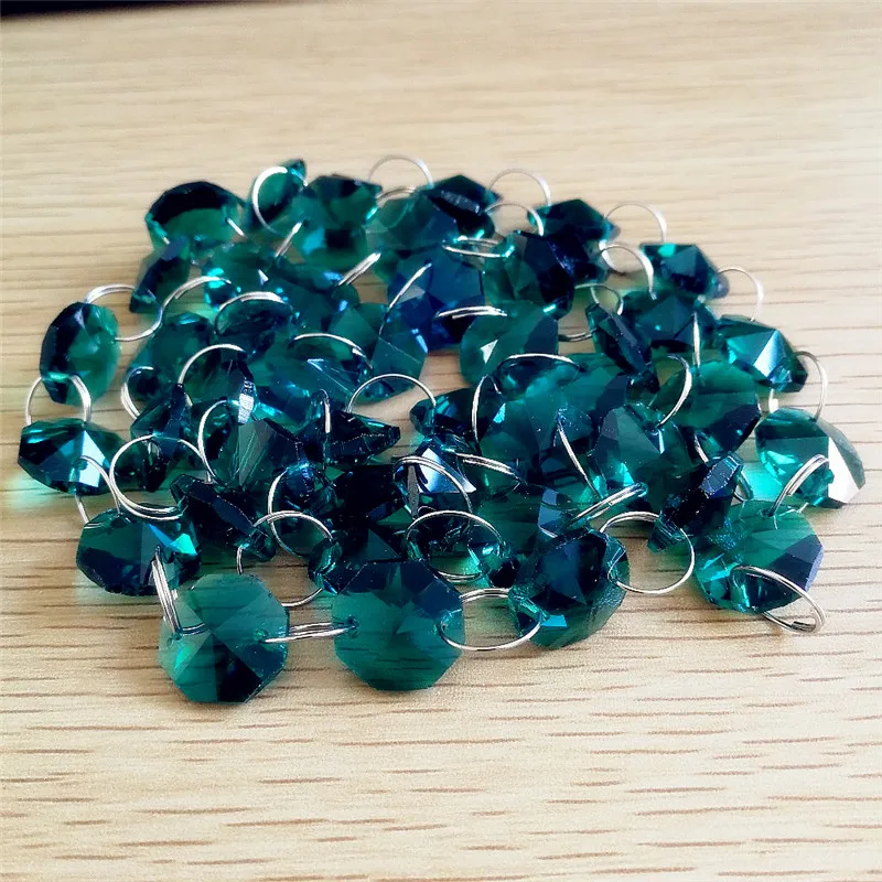 

50m Crystal Glass Garland Strands With Drop Pendant Chandelier Hanging 14mm Octagon Beads Chains For Wedding Home Decor