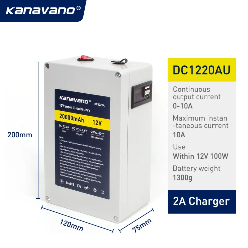 12V Портативный супер емкость после одного сеанса зарядки, литий-ионный аккумулятор 10ah 20ah 30ah литий-ионный аккумулятор LiFePO4 сотовый телефон с USB BMS - Цвет: 20A with screen dual