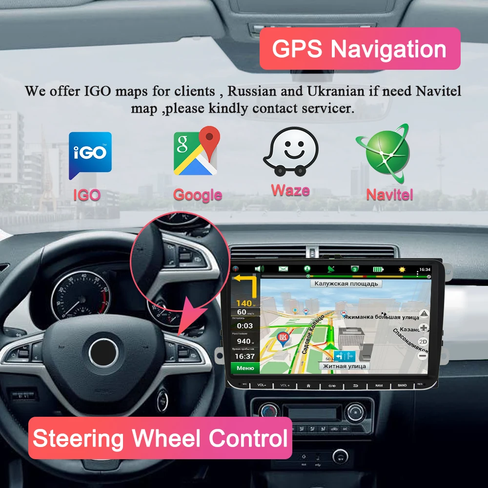 Navivox Android 8,1 автомобильный DVD gps навигатор для Skoda POLO GOLF 5 6 PASSAT B5 B6 TIGUAN TOURAN Caddy Seat Rapid