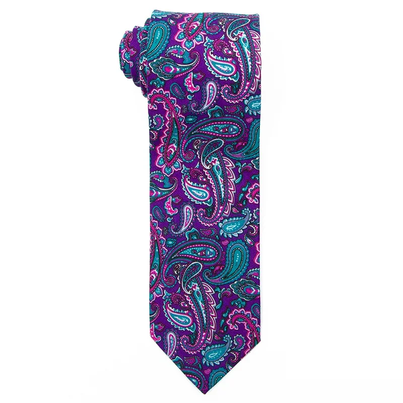 PCT-022 Cotton Tie Портной Смит 7,5 см с принтом Пейсли Цветочный Хлопок Галстуки Мода дизайнер Красочные Пейсли цветок галстуки галстук для мужчин свадьба - Цвет: PCT-022 Cotton Tie