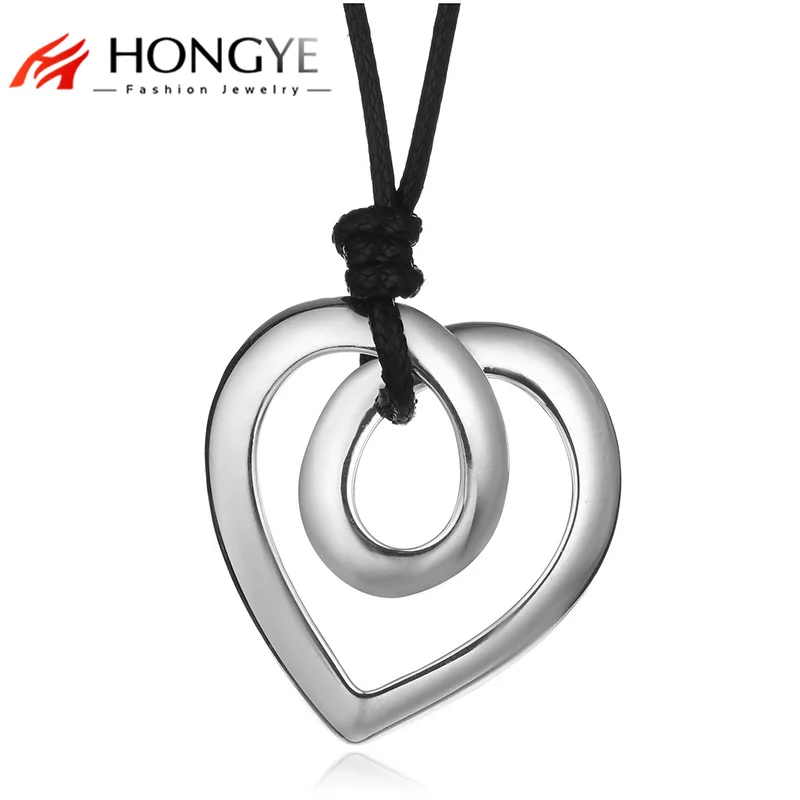 HONGYE уникальное длинное ожерелье из искусственной кожи с цепочкой винтажное