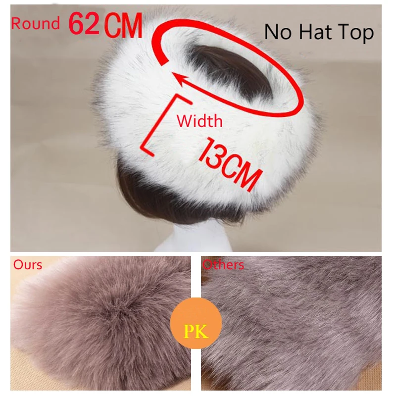 

ZADORIN Winter Hat Fashion Faux Fox Fur Headbands for Women Earwarmer Russia Faux Rabbit Fur Hat Caps Fluffy Snow Cap soviet cap