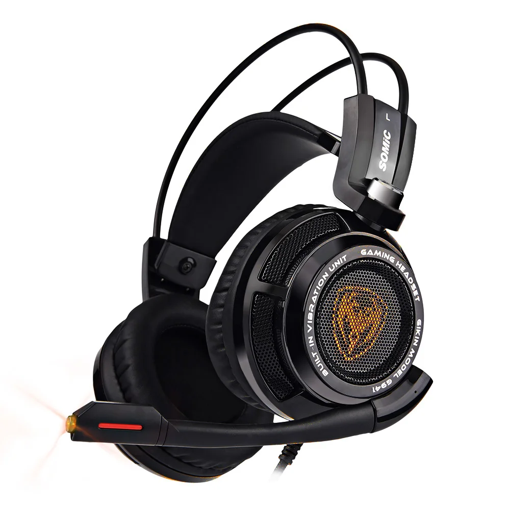 SOMiC G941 оригинальные наушники 7 1 Virtual Surround Sound оголовье Игровые с USB Вибрационный