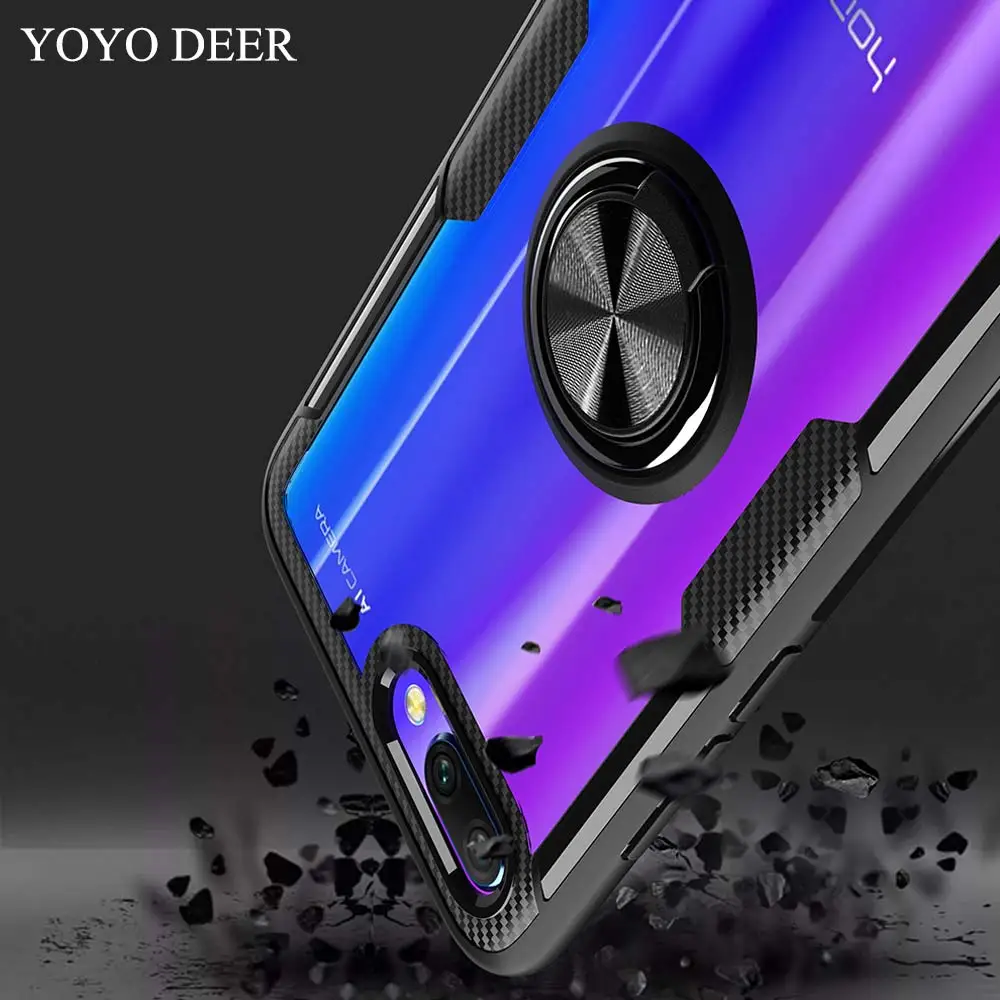 YOYODEER Прозрачный чехол для телефона huawei Honor 10 автомобильный держатель Магнитный