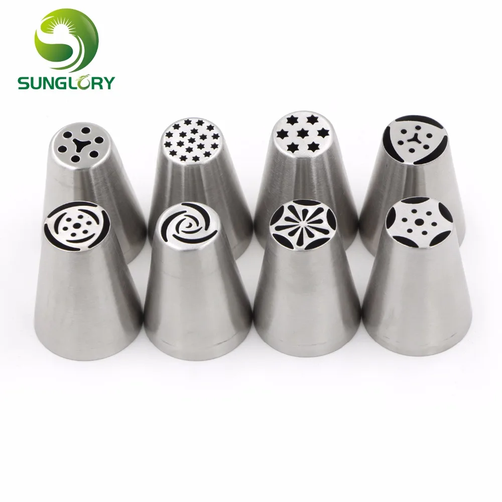 Маленький размер русские тюльпаны сопла цветок 8 шт из нержавеющей стали глазурь