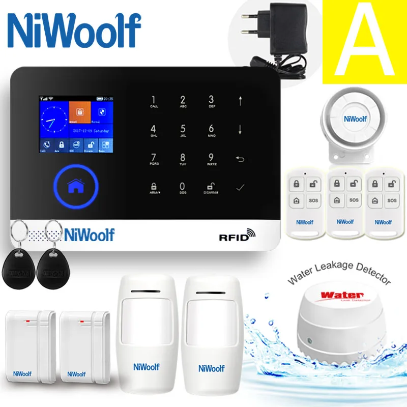 A 433 МГц wifi GSM домашняя охранная сигнализация Android IOS приложение сенсорная клавиатура Английский Русский Испанский Немецкий польский итальянский французский - Цвет: A