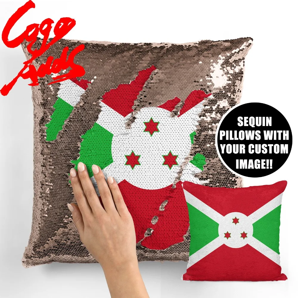 Бурунди Декоративные диванные подушки Реверсивный Русалка блесток Подушка