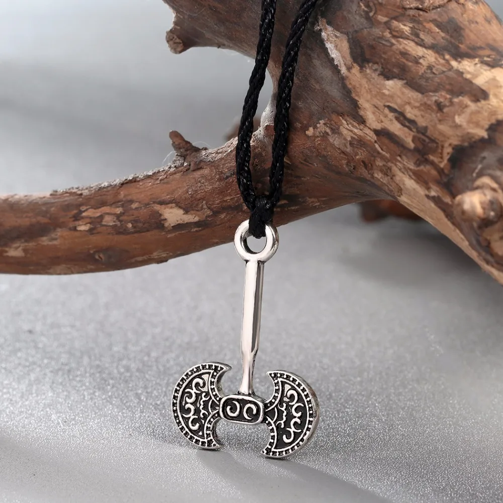 Kinitial античное серебро бронзовое покрытие амулет подвеска с топором викингом