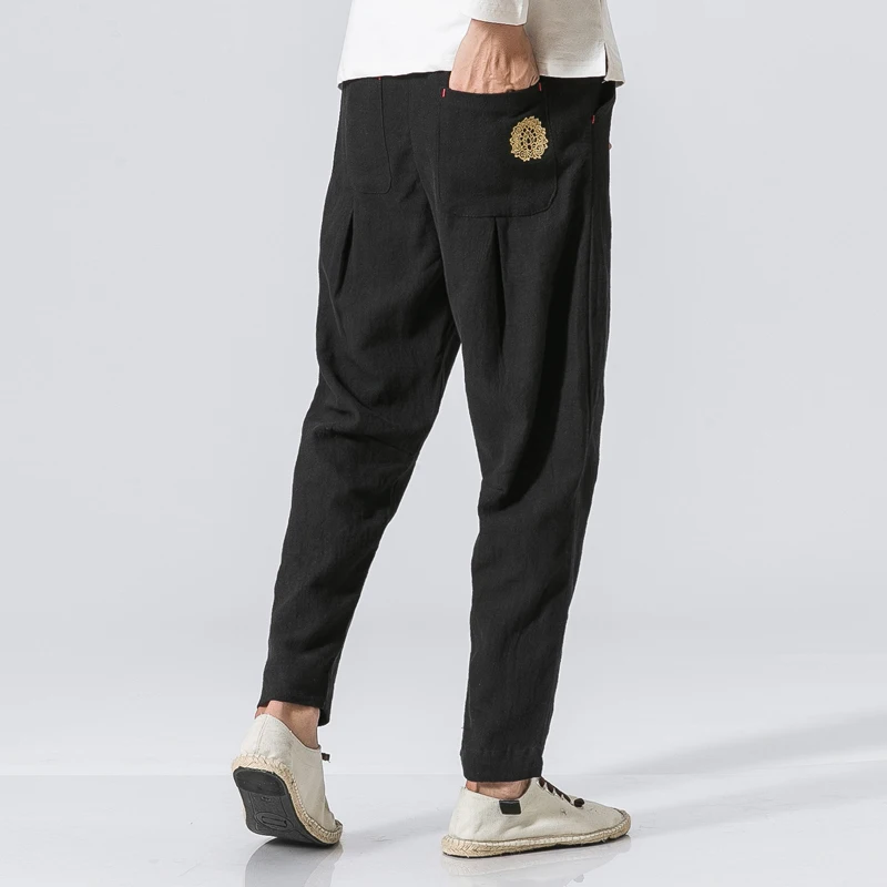 2018 Весна и лето мужские свободный большой код китайский стиль вышитые хлопок