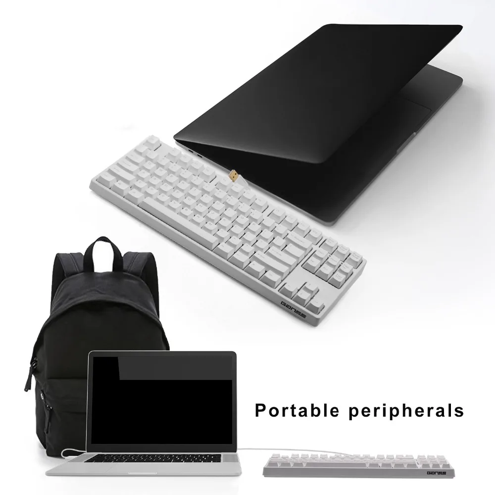 G. S.87C механическая клавиатура [Cherry MX Red Switches] без подсветки TKL 87 key NKRO игровая для