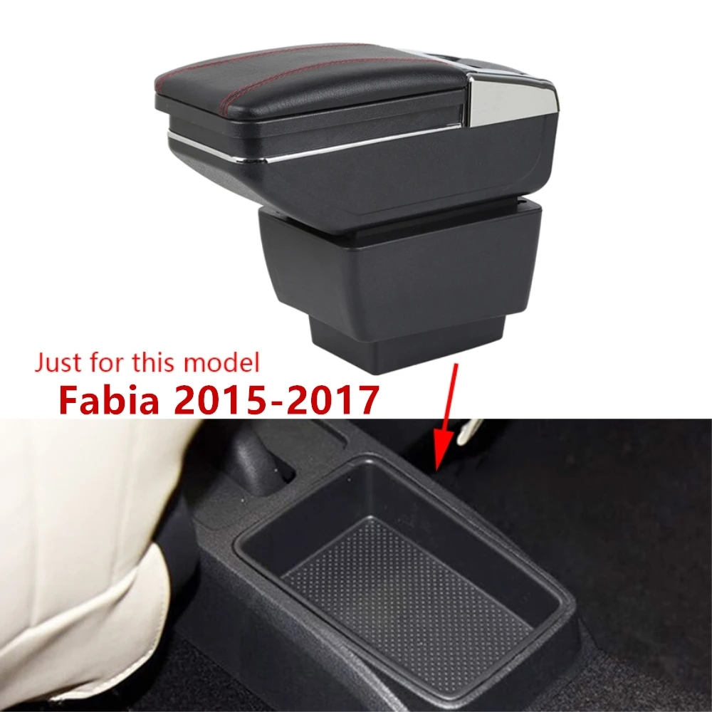 

Armrest Box For Skoda Fabia 2008 To 2017 Car Center Storage Box With Cup Holder Arm Rest Rotatable Car-styling Auto Accessories