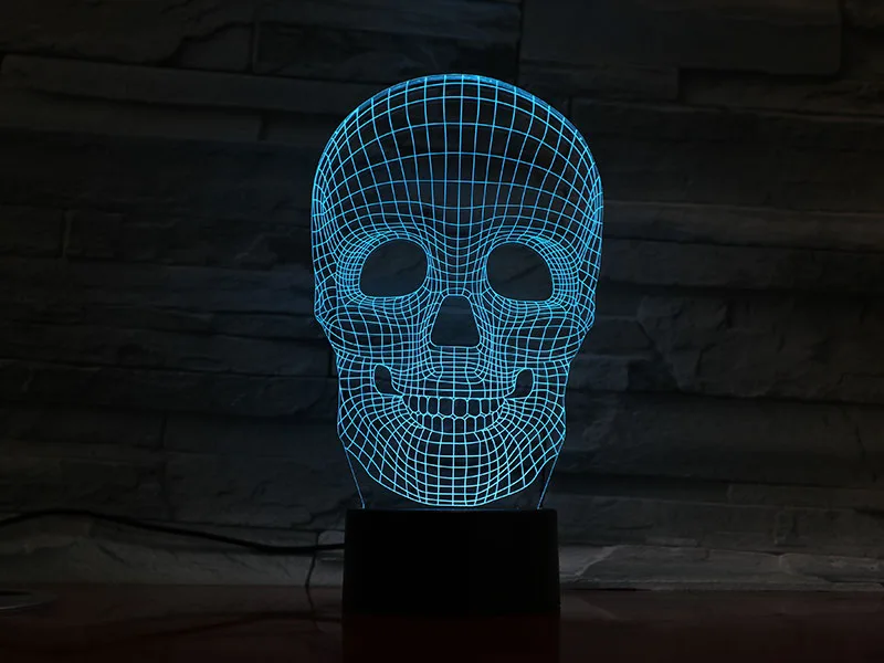 Новый 3D светодиодный USB-светильник с черепом подарок на Хэллоуин настроение