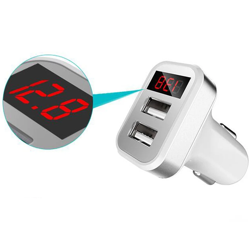 Dual USB Car Charger Quick Voltage And Current LED Display DC12-24V 5A input 2A output car charger for Driving Recorder | Мобильные