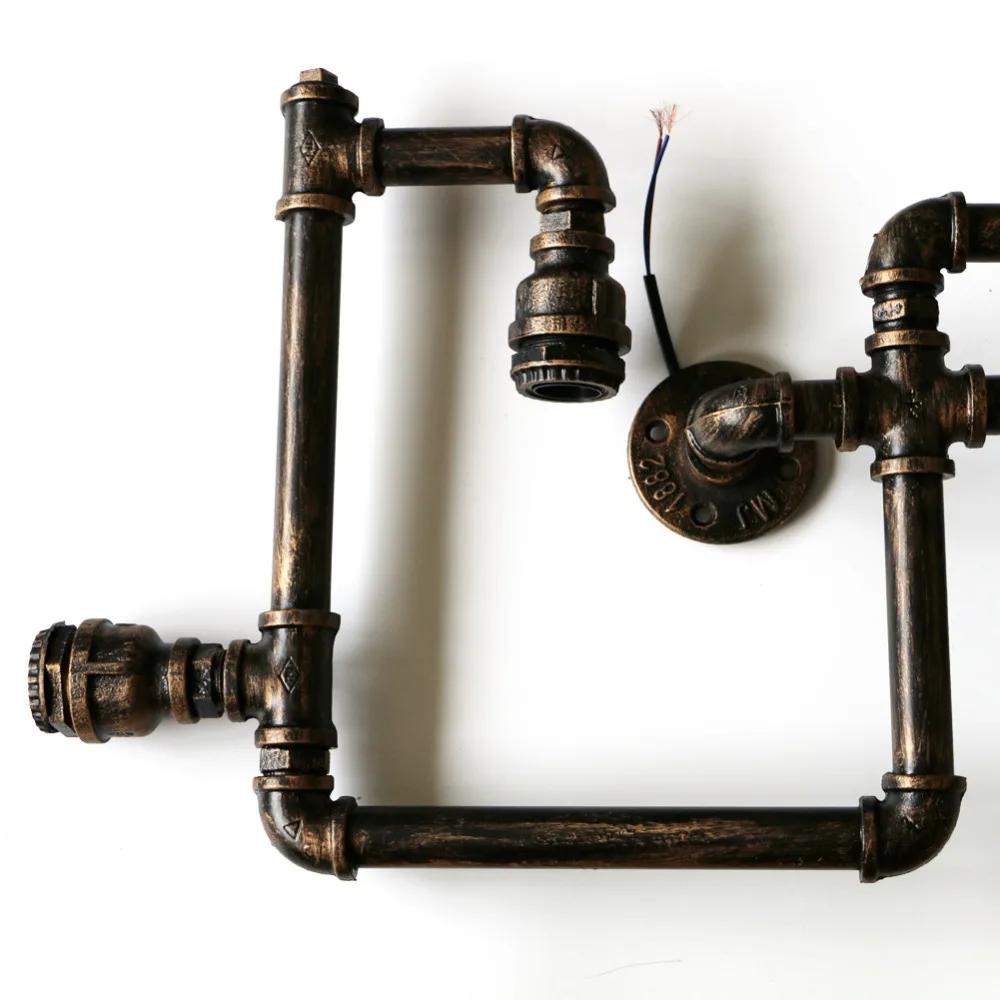 5 огней лофт американский Винтаж прохода водопровод Труба настенная лампа бар