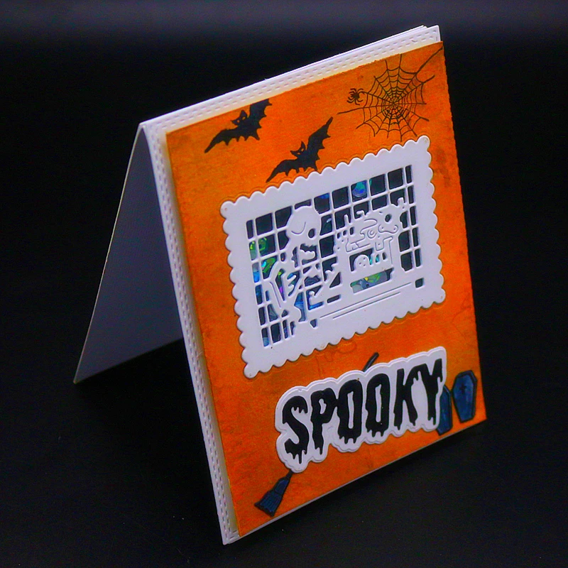 YINISE металлические режущие штампы Хэллоуин SPOOY для трафареты скрапбукинга DIY
