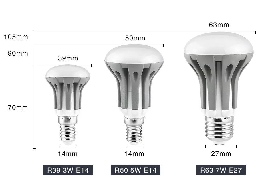 10 шт./лот 3 Вт 5 Вт 7 Вт Bombillas Светодиодная лампа E14 E27 Led Ampul светильник R39 R50 R63 SMD2835 Светодиодный точечный светильник для украшения гостиной