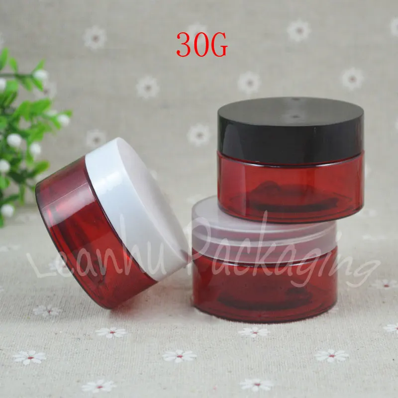 

30G Red Plastic Cream Bottle , 30CC Empty Cosmetic Container , Mask / Cream Packaging Bottle , Makeup Sub-bottling ( 50 PC/Lot )