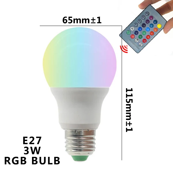 E27 3W 5050 RGB QP E27 E14 светодиодный 16 Цвет RGB Волшебная осветительная лампа 85-265 V 110 V 120 V 220 V RGB Светодиодный прожектор+ ИК-пульт дистанционного управления Управление - Испускаемый цвет: E27 3W 5050 RGB QP