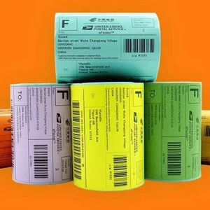 2 рулона цветной транспортной этикетки 100 мм x 100 мм, 7 цветов в наличии для Zebra GK420D размер прямой печати 4 