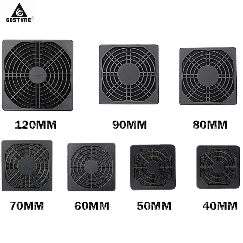 Filtro de pó Malha de Tela à Prova de Poeira Gabinete do Computador Gdstime Milímetros fã 90mm 80mm 70mm 60mm 50mm 40mm pc Case Fan Poeira Filtro 50 Pcs 120