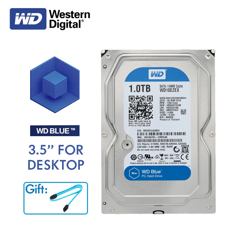 WD BLUE 1 ТБ hdd 3 5 &quot7200 об/мин 64 м кэш SATA 6 ГБ/сек. внутренний жесткий диск HD Жесткий для