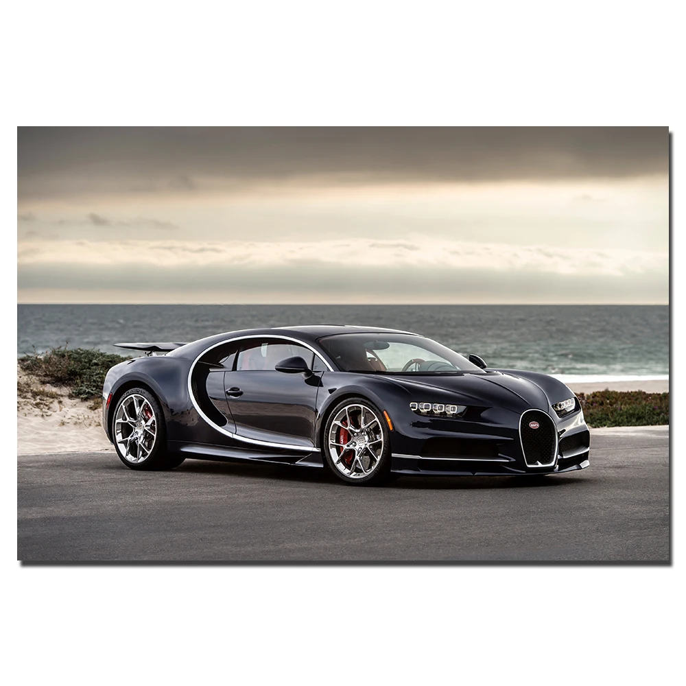 Bugatti Chiron плакат с суперкаром настенная Художественная Картина на холсте для