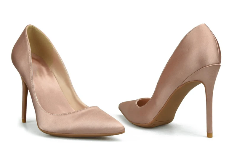 Фото KNCOKAR осень новый шелковый атлас на каблуке-шпильке с ремешками stiletto пикантные туфли на шпильках с закрытым носком; Женские тонкие туфли №5