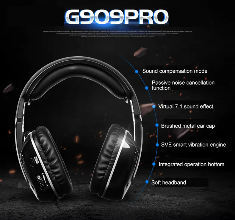 Somic G909PRO Игровые наушники, виртуальная вибрация звука 7,1, наушники для ноутбука, USB с микрофоном, бас стерео гарнитура для компьютера