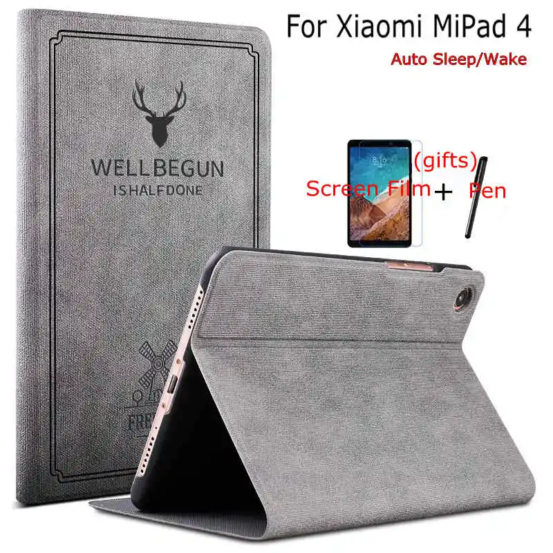 iBuyiWin Smart Cartoon PU Leather Case for Xiaomi MiPad 4 8.0 inch Tablet Funda Cover Mi Pad With Auto Sleep/Wake Up+Gifts | Компьютеры и