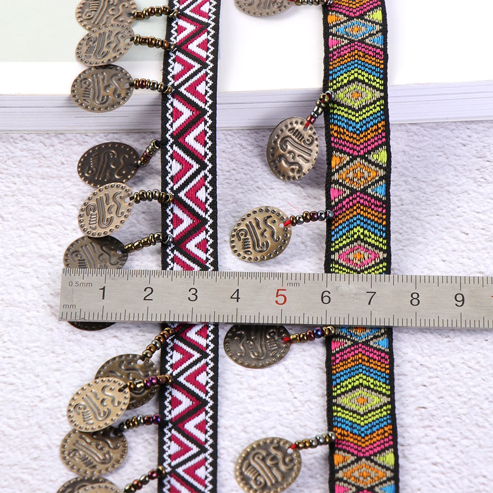 1 ярда в ширину 3 см медная кисточка кружевная отделка богемная хлопковая ткань