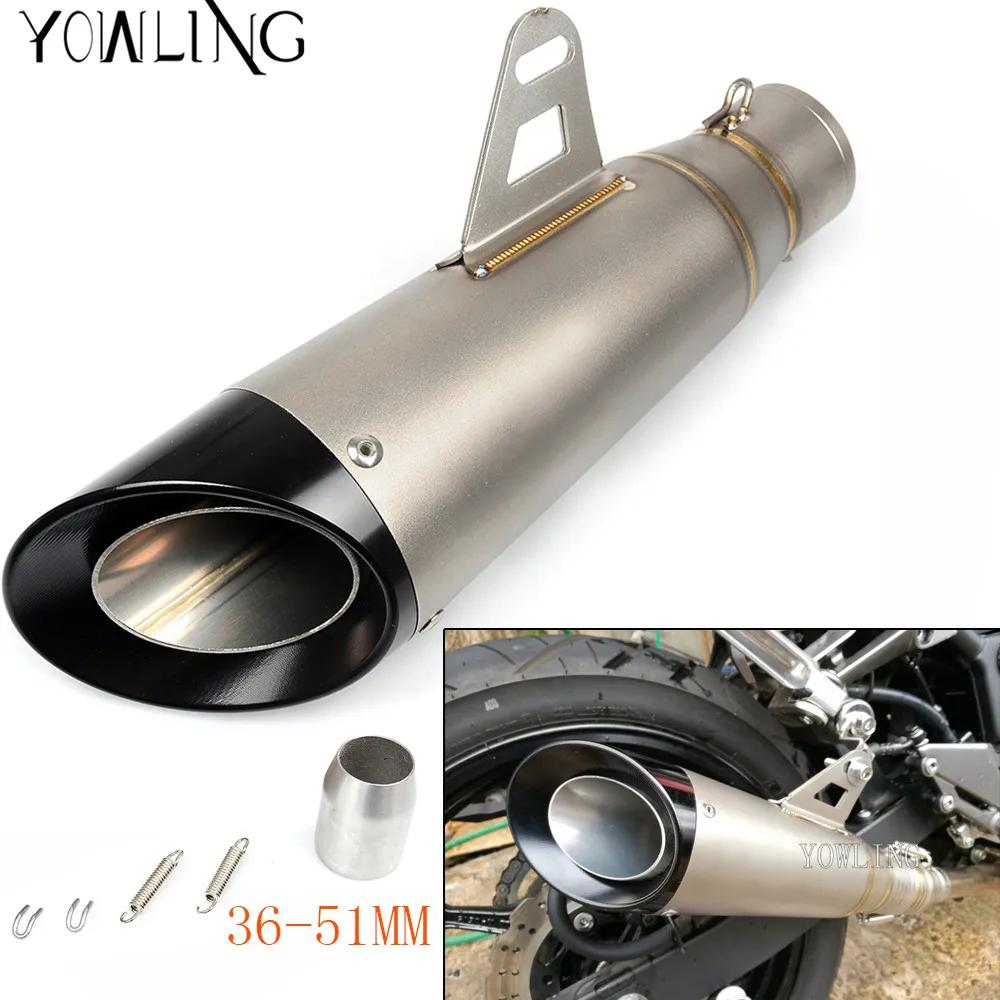 

Universal GY6 Motorcycle EXHAUST Scooter Modified Muffler exhaust CBR 125 250 CB400 CB600 YZF FZ400 Z750 Z800 RACING