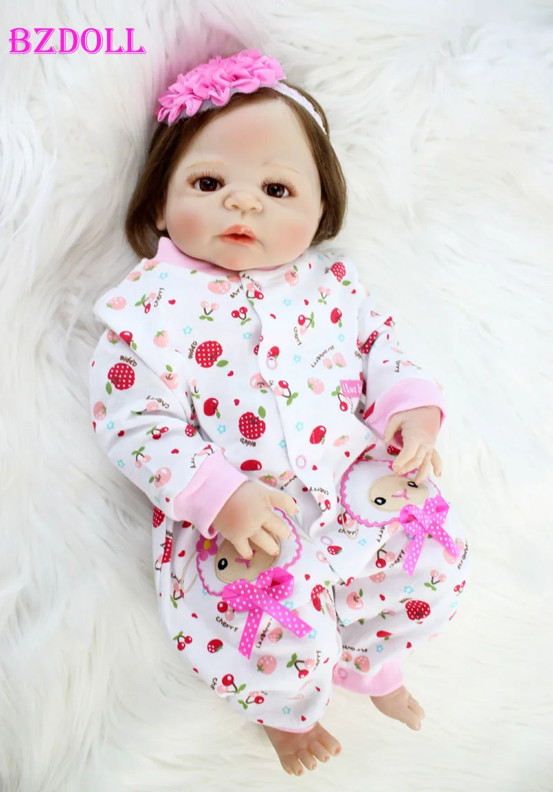 BZDOLL полностью Силиконовый водонепроницаемый реалистичный Реборн 22 дюйма для