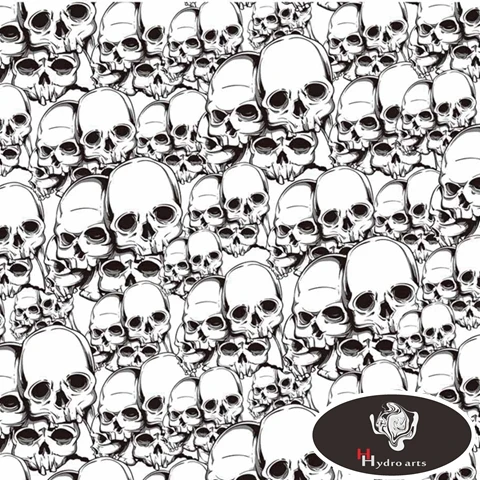 Бесплатная доставка! Гидрографическая пленка с изображением белого черепа для аквапечати 50 см * 10 м