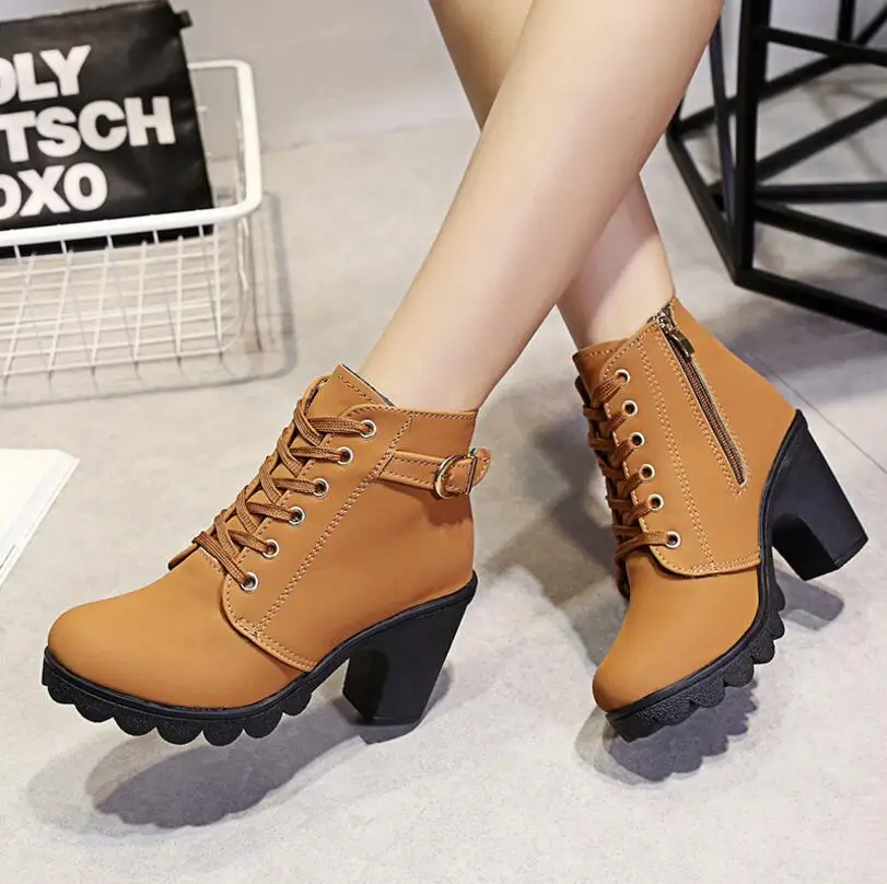 Размер 41 новинка 2018 осенне-зимние женские ботинки Высококачественная однотонная