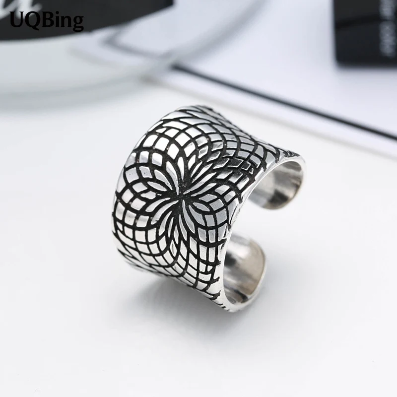 Женское серебряное кольцо с открытым кольцом ювелирное изделие в стиле ретро из