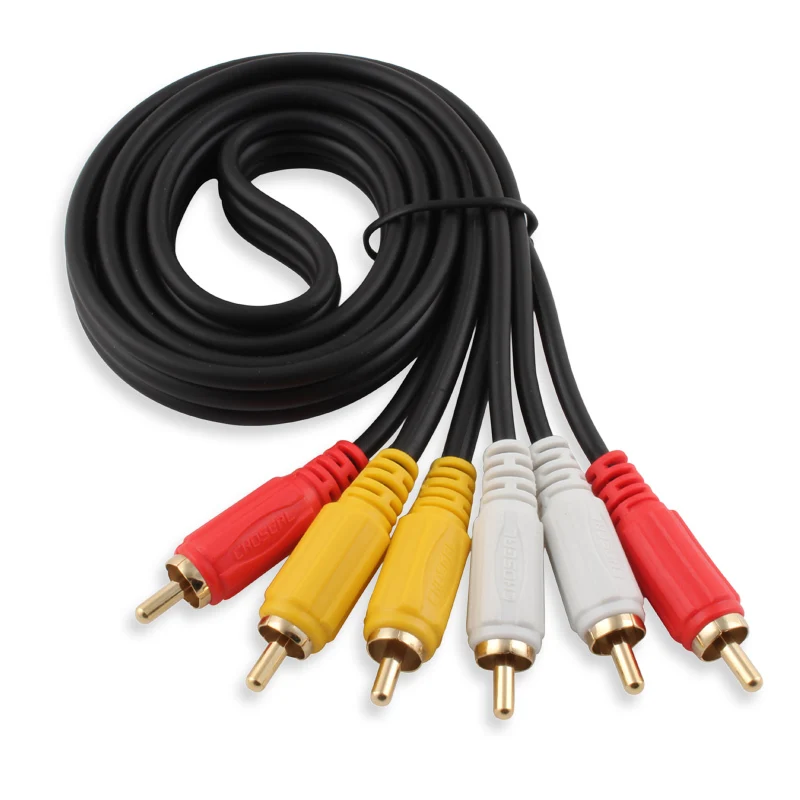 Стандартные стерео аудио-и видеокабели 1,5 м 3RCA-3RCA 4n OFC + PVC динамик RVSV Lotus AV линия кабель «Папа-папа»