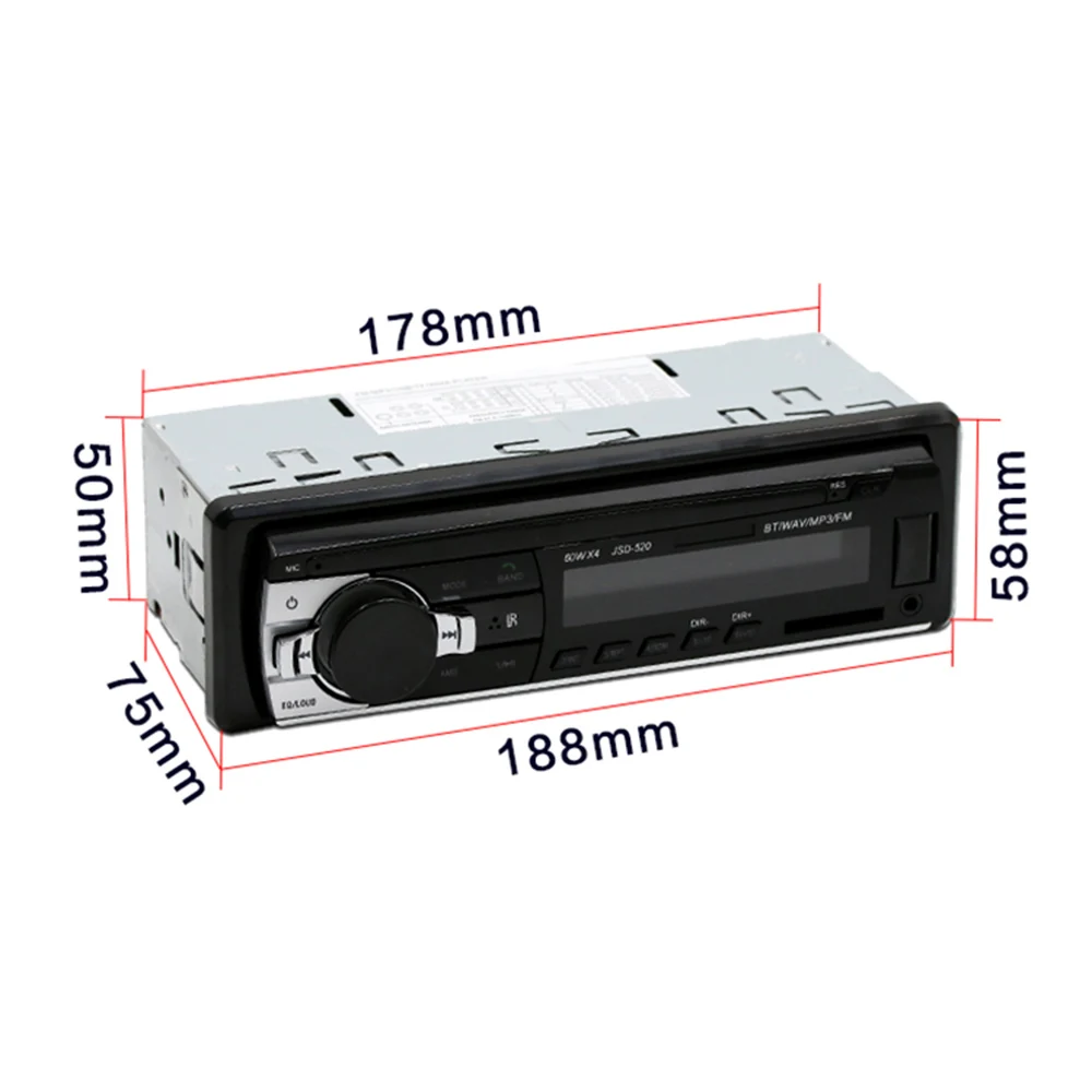 Podofo Авто Радио Стерео Цифровые JSD 520 Bluetooth 1 Din MP3 плеер FM аудио стерео приемник