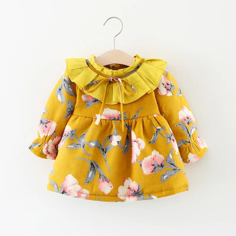 BibiCola/зимние пальто для маленьких девочек Одежда новорожденных хлопковая плотная