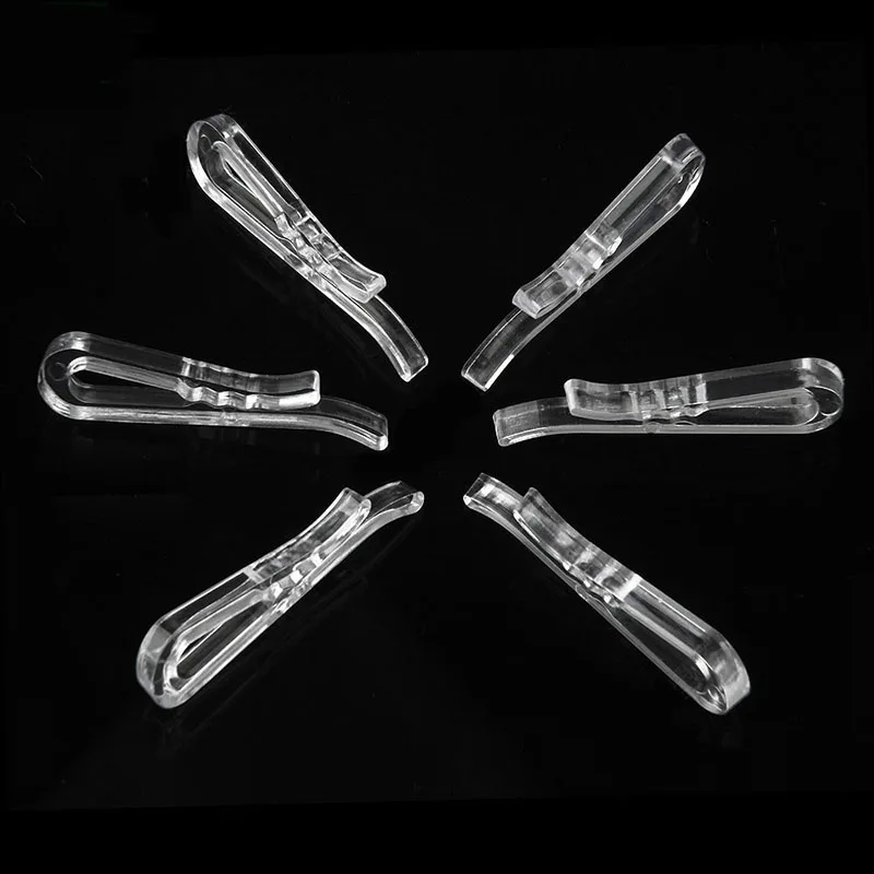 Transparent Пластиковые зажимы для рубашки белые для рубашки булавка Одежда Упаковка носки посылка прозрачные зажимы 500 шт./лот - Цвет: Transparent