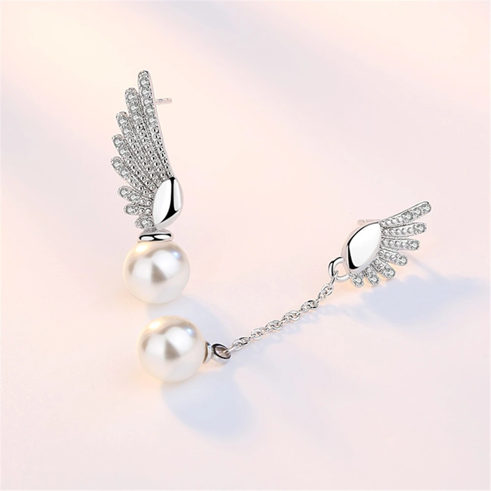 Женские серьги подвески из серебра 925 пробы|earring wing angel|earrings dropsearrings wings |