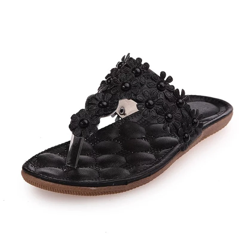 Большие размеры 35-41 женские шлепанцы на плоской подошве однотонные Вьетнамки с