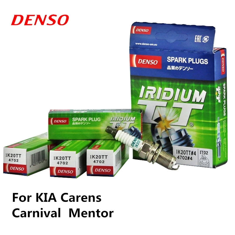 4/piece DENSO Car Spark Plug For KIA Carens Carnival Mentor Iridium Platinum IK20TT | Автомобили и мотоциклы