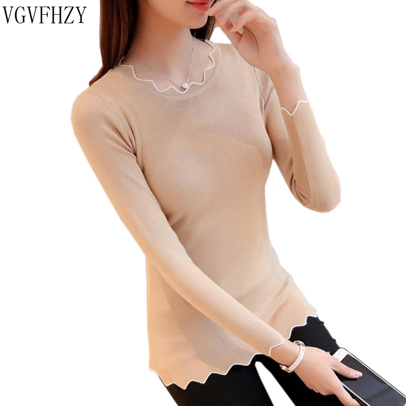 2018 Korean version of the new Autumn winter Sweater women knit long-sleeved sweater women's sets bottoming knitting | Женская
