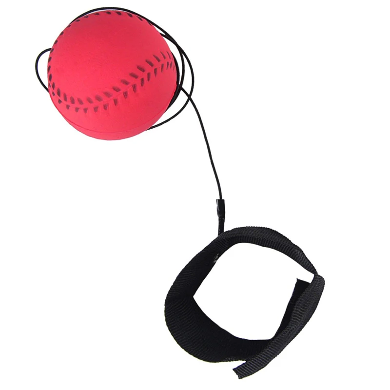 pink softball Возвратная губка резиновый мяч игра упражнения прыгающий эластичный Спорт на нейлоновой струне для детей Детский уличный игрушечный мяч - Цвет: pink softball