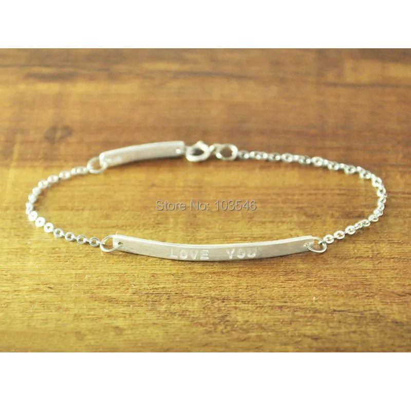 Персонализированные бар браслет ручной печатью Индивидуальные ювелирные