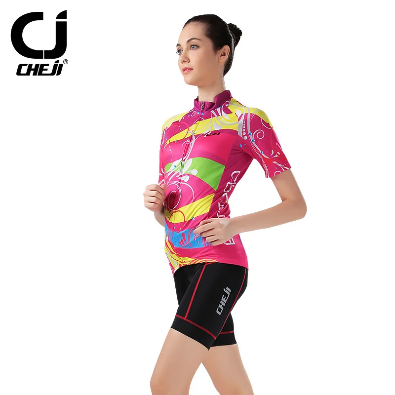 CHEJI новый MS велосипед С Коротким рукавом велоспорт джерси устанавливает женщины