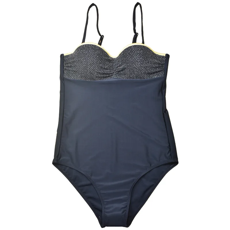 Женский слитный купальник большого размера 2020 черный купальный костюм женский с