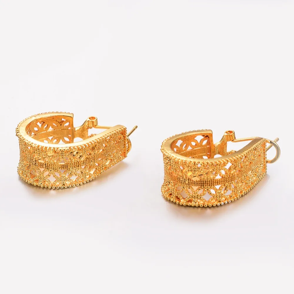 Женские серьги Wando золотистые в арабском и французском стиле с сердцем ювелирные