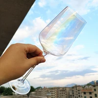 1pcs european lead free crystal champagne glass rainbow crystal red wine glass heart manual goblet large family wine glass
